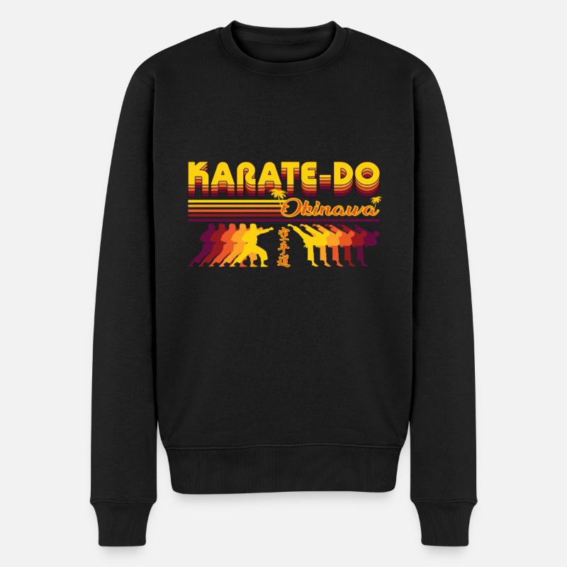 Cooles Karate-do Retro Design - Männer Premium Bio Pullover - Schwarz
