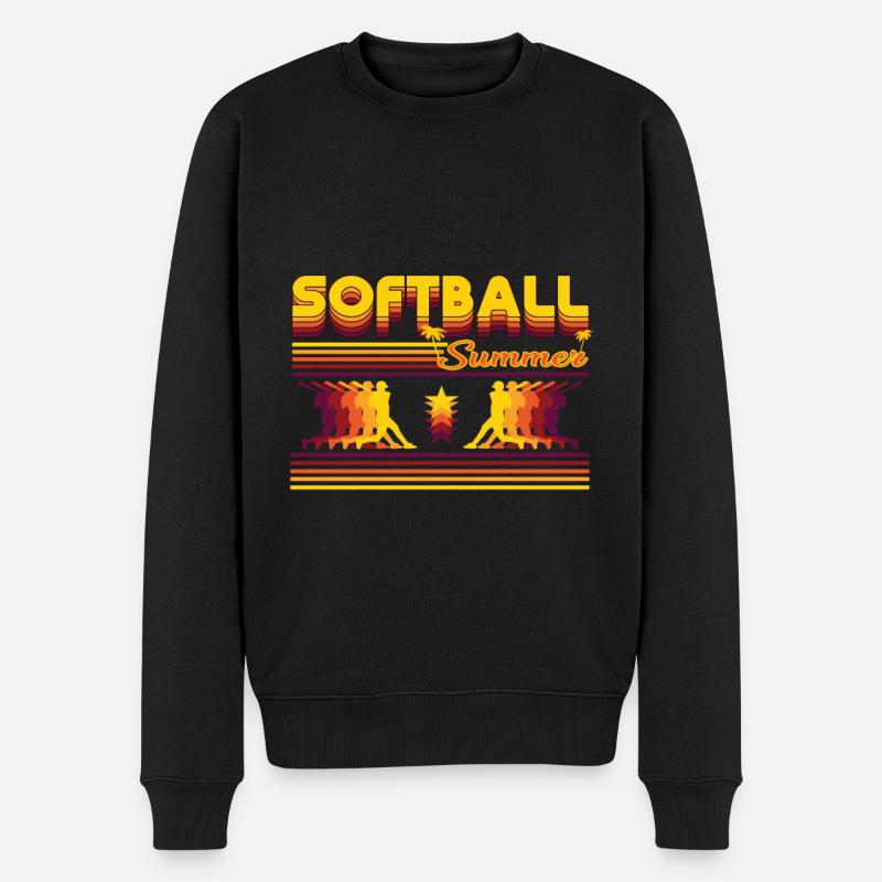 Design d’été rétro pour softball - Pull Premium bio Homme - noir