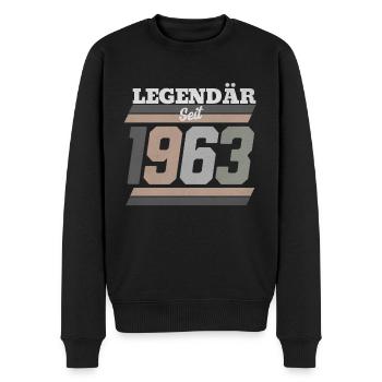1963 - Männer Premium Bio Pullover - Schwarz - Vorne - Nico (187cm)