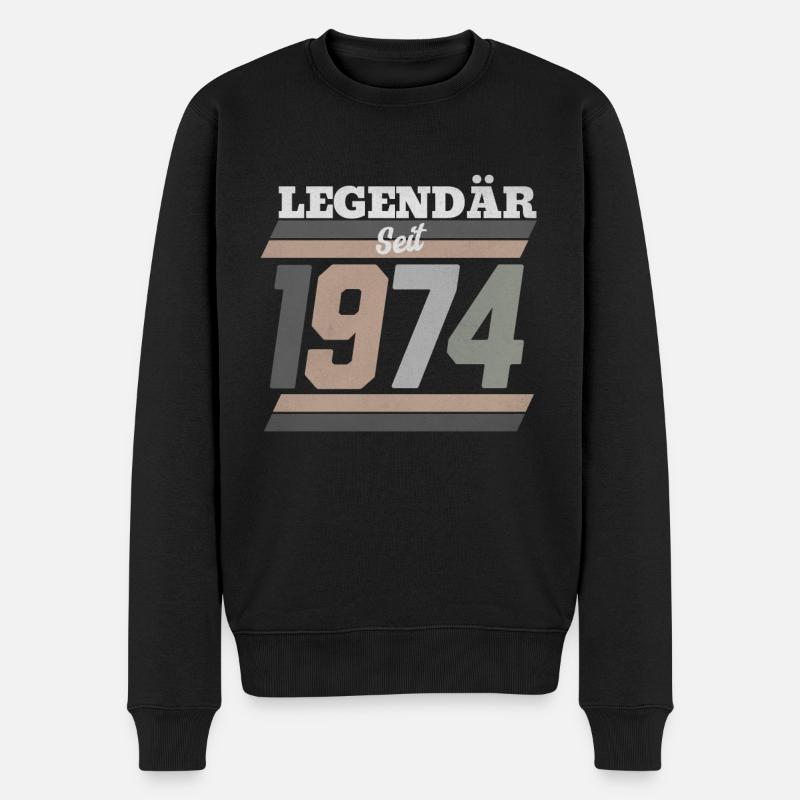 1974 - Männer Premium Bio Pullover - Schwarz