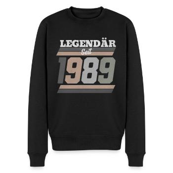 Legendär seit 1989 - Männer Premium Bio Pullover - Schwarz - Vorne - Nico (187cm)