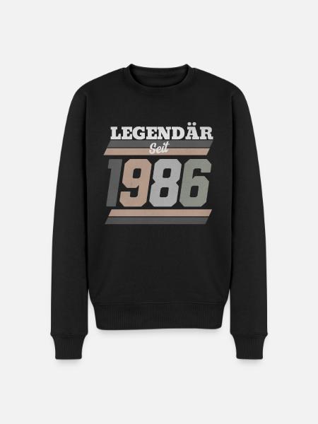 1986 - Männer Premium Bio Pullover - Schwarz