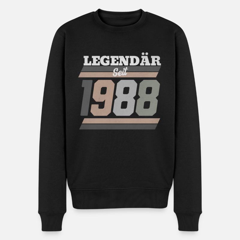1988 - Männer Premium Bio Pullover - Schwarz