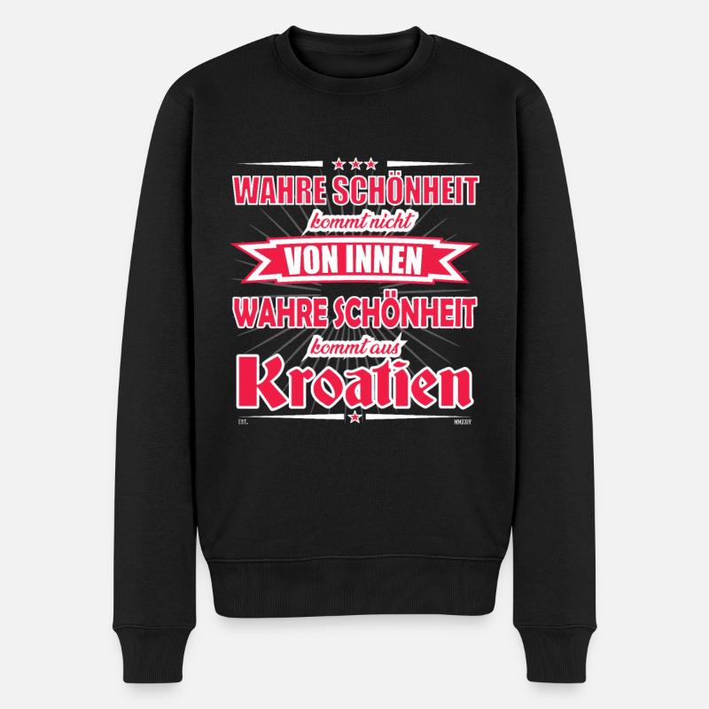 Wahre Schönheit kommt aus Kroatien Design - Männer Premium Bio Pullover - Schwarz
