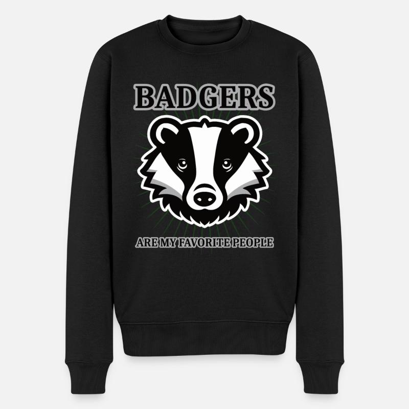 Design de blaireau cool avec dicton - Pull Premium bio Homme - noir