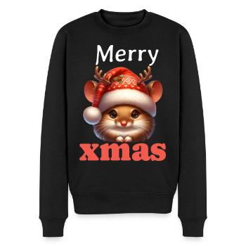 Christmas Dormouse Merry Xmas - Men's Premium Organic Jumper - black - Front - Nico (187cm)