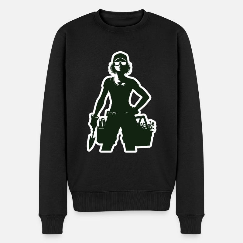 Jardinier cool avec des lunettes de soleil - Pull Premium bio Homme - noir
