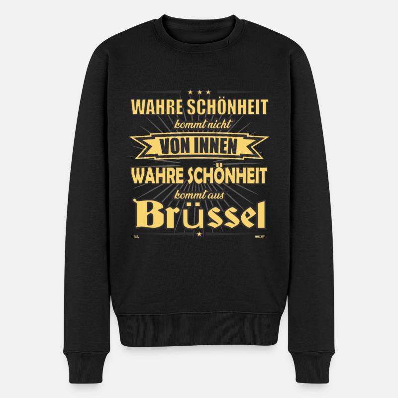 La vraie beauté vient de Bruxelles Design - Pull Premium bio Homme - noir