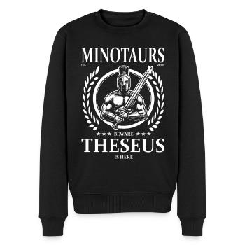 Theseus – Minotaurs Beware, Theseus is Here - Männer Premium Bio Pullover - Schwarz - Vorne - Nico (187cm)