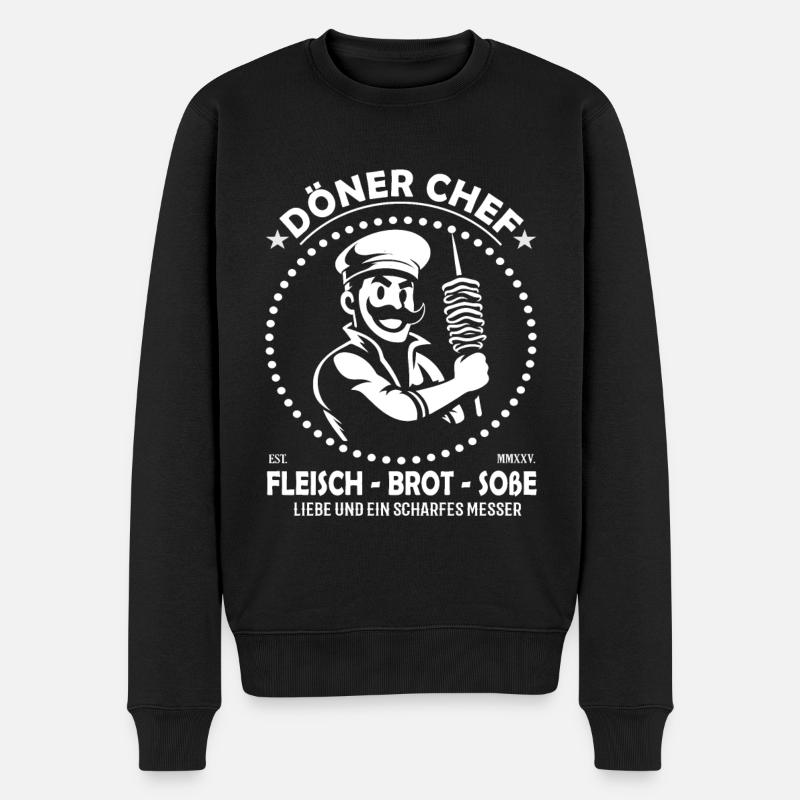 Döner Chef – Für den wahren Drehspieß-Fan - Männer Premium Bio Pullover - Schwarz