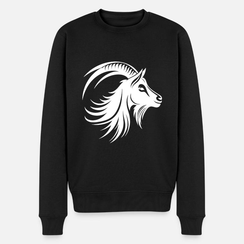 Ziegenbock Design für den Ziegen Fan - Männer Premium Bio Pullover - Schwarz
