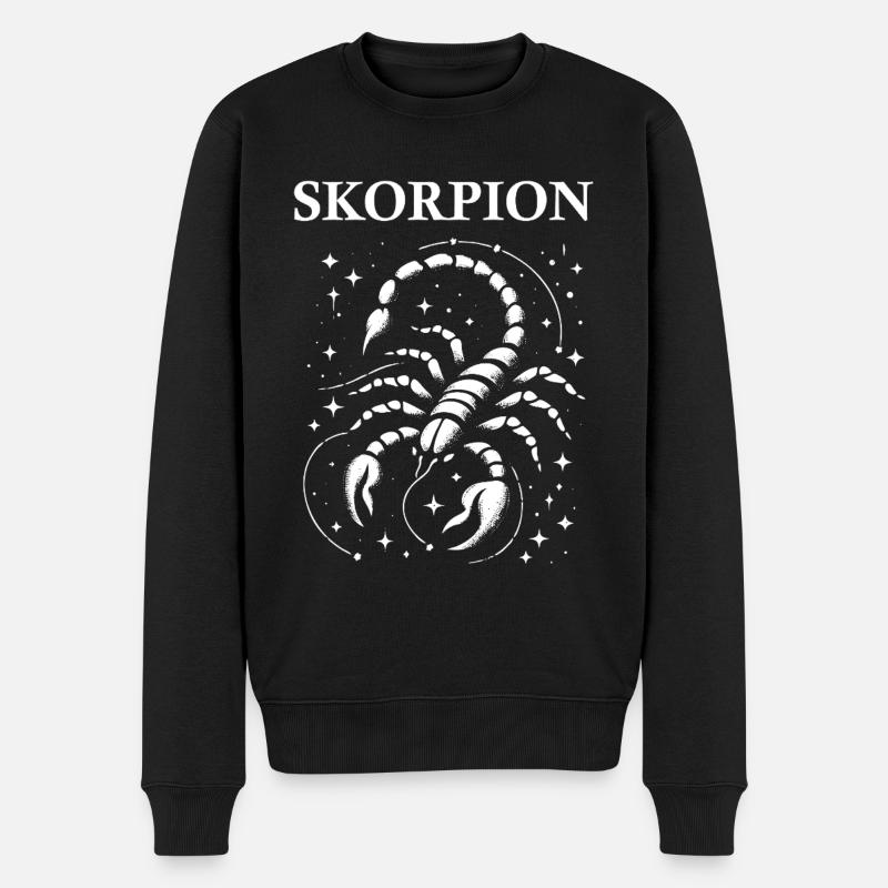 Sternzeichen Skorpion Design - Männer Premium Bio Pullover - Schwarz