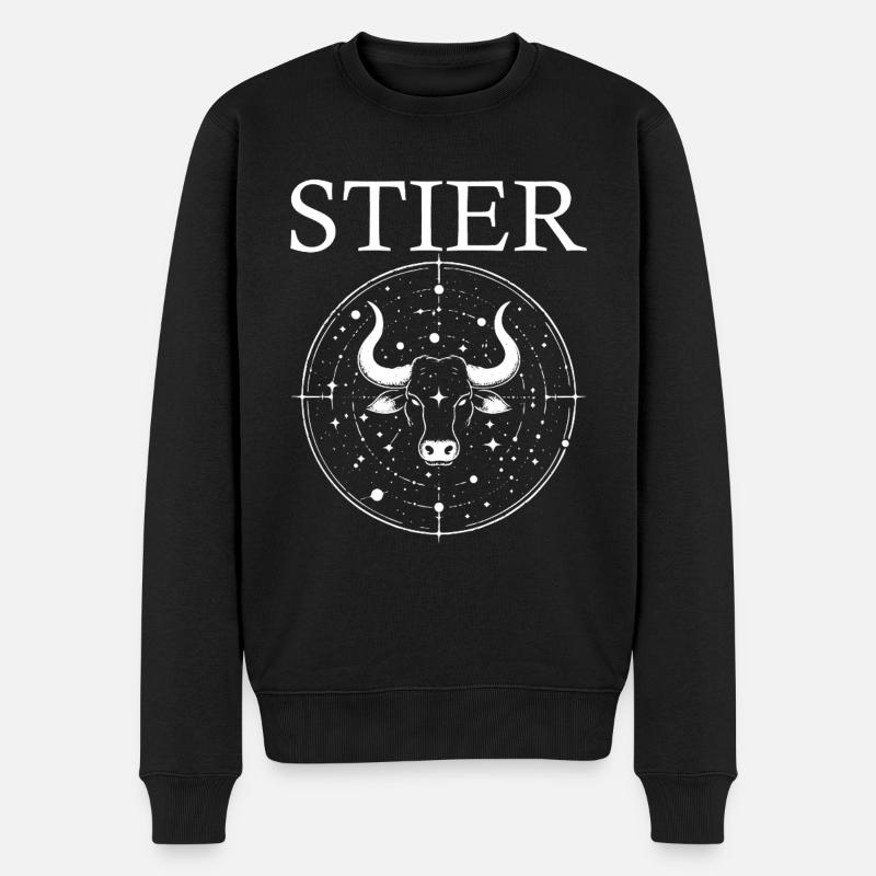 Sternzeichen Stier Design - Männer Premium Bio Pullover - Schwarz
