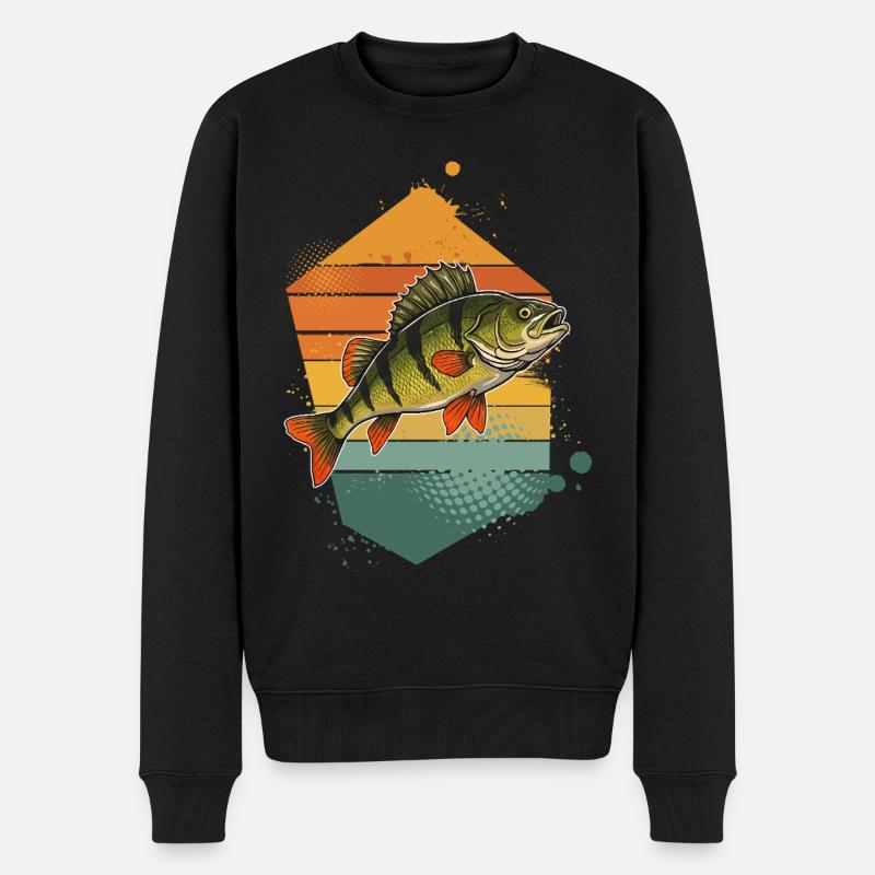 Perche Pêche Poissons Prédateurs - Pull Premium bio Homme - noir