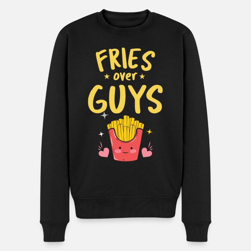 Frites français Chemise drôle disant en cadeau - Pull Premium bio Homme - noir