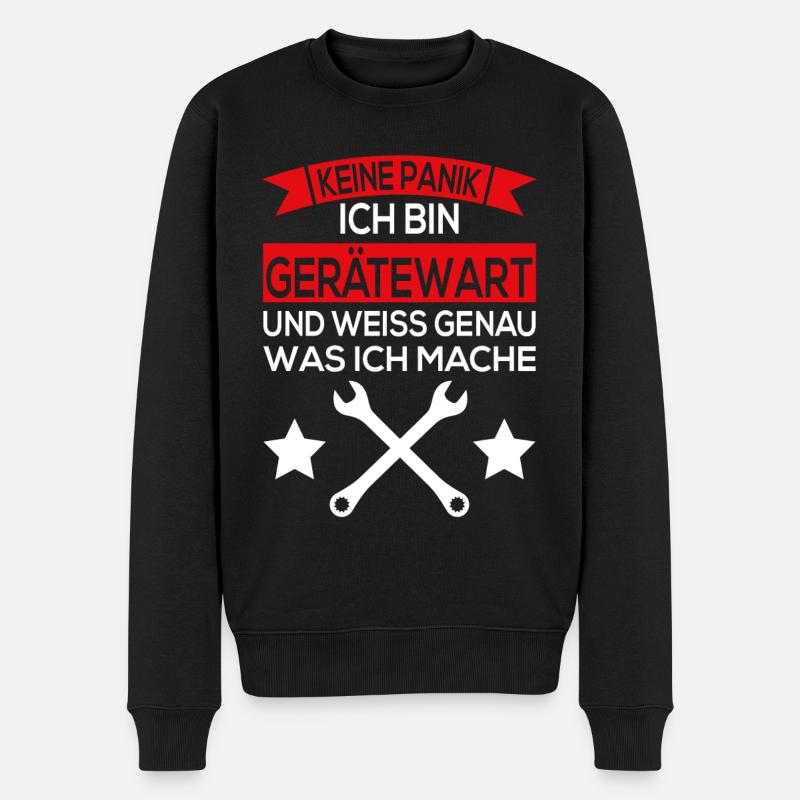 Gerätewart lustiger Spruch - Männer Premium Bio Pullover - Schwarz