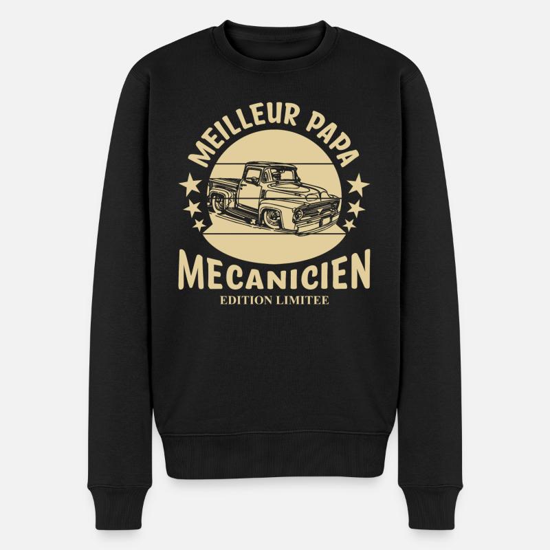 Mechaniker Papa - Männer Premium Bio Pullover - Schwarz
