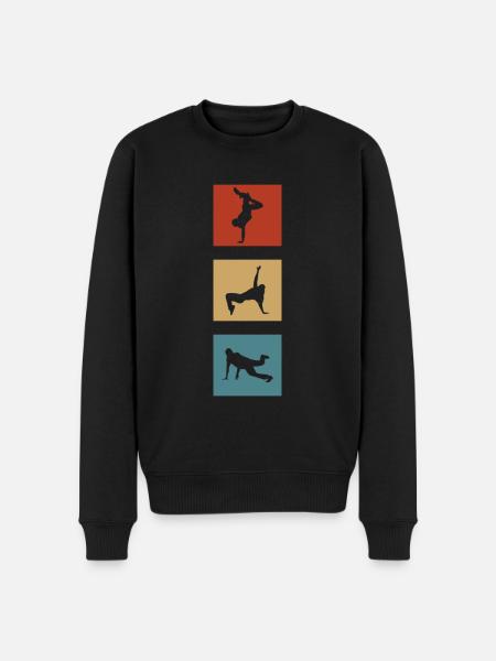 Breakdance retro bboy breaker - Men's Premium Organic Jumper - black