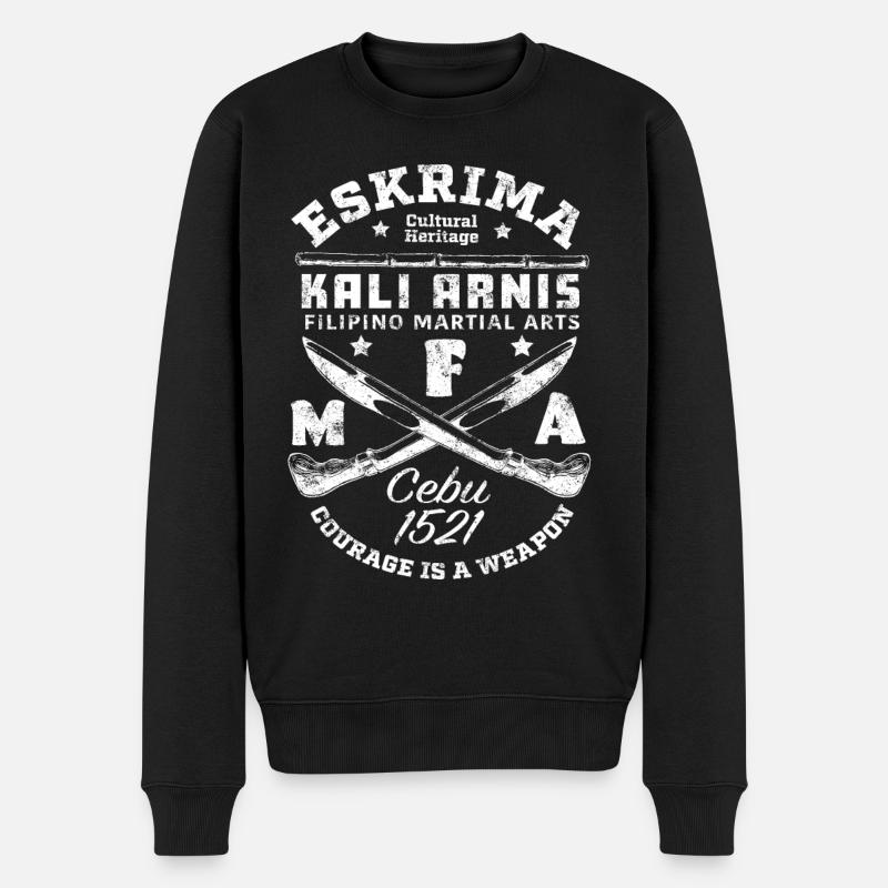 Eskrima Kali Arnis - Männer Premium Bio Pullover - Schwarz