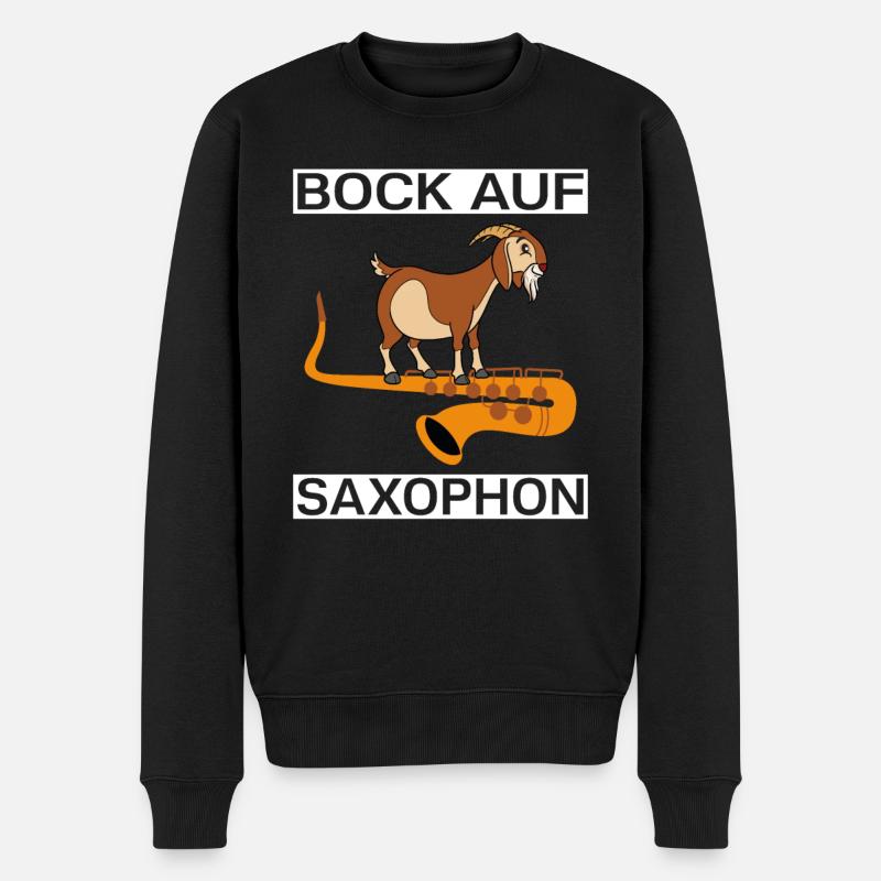 Bock auf Saxophon - Männer Premium Bio Pullover - Schwarz
