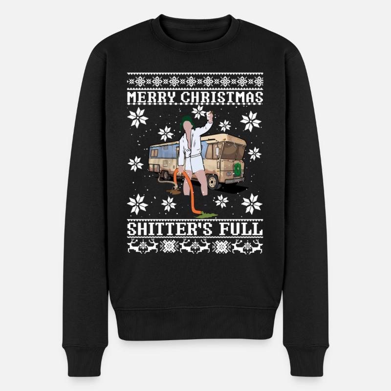 Frohe Weihnachten Shitters Full Ugly Christmas - Männer Premium Bio Pullover - Schwarz
