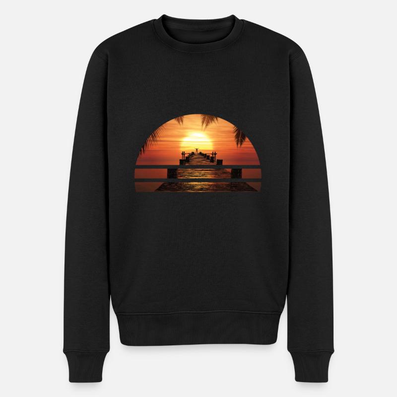 Sunset Sea Trip Emigration T-Shirt - Pull Premium bio Homme - noir