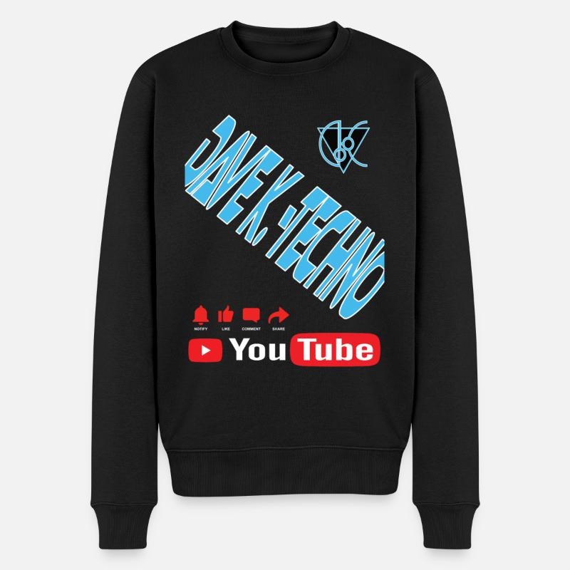 Dave K.-Techno Design - Männer Premium Bio Pullover - Schwarz