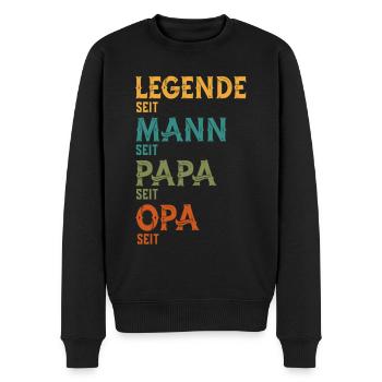 Opa Legende Seit Personalisiertes Jahresgeschenk - Männer Premium Bio Pullover - Schwarz - Vorne - Nico (187cm)