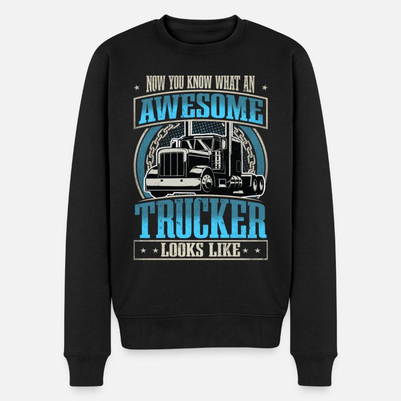 LKW Fahrer - Männer Premium Bio Pullover - Schwarz
