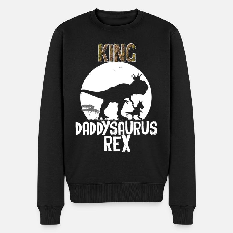 King Daddysaurus Rex - Men's Premium Organic Jumper - black
