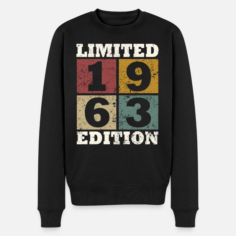 Vintage Cadeau 1963 Anniversaire Édition limitée - Pull Premium bio Homme - noir