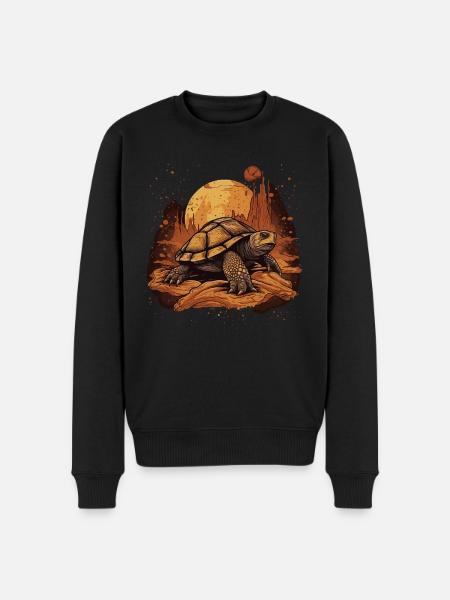 Space Schildkröte Wüste - Männer Premium Bio Pullover - Schwarz