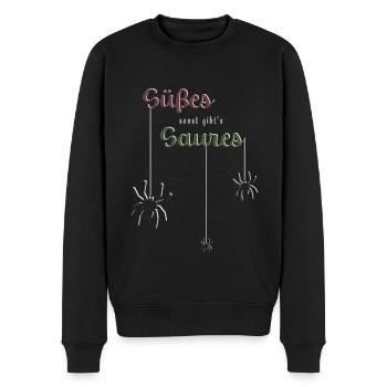 HALLOWEEN KONTRAST - Männer Premium Bio Pullover - Schwarz - Vorne - Nico (187cm)