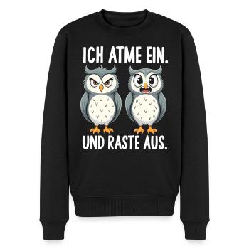 ich atme ein und raste aus lustige - Männer Premium Bio Pullover - Schwarz - Vorne - Nico (187cm)