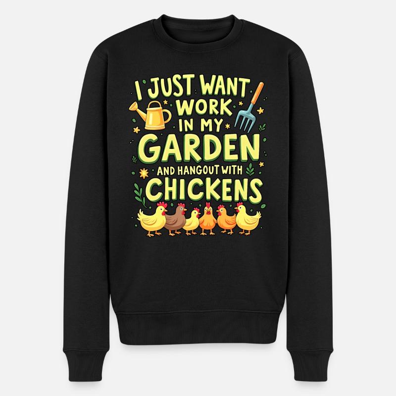 Poules du jardin - Pull Premium bio Homme - noir