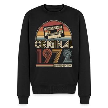 1972 Vintage Jahrgang Geburtstag Retro Geschenk - Männer Premium Bio Pullover - Schwarz - Vorne - Nico (187cm)