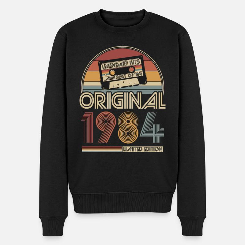1984 Vintage Anniversaire Rétro Cadeau - Pull Premium bio Homme - noir