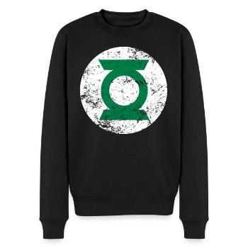 Justice League Green Lantern Logo vintage - Männer Premium Bio Pullover - Schwarz - Vorne - Nico (187cm)