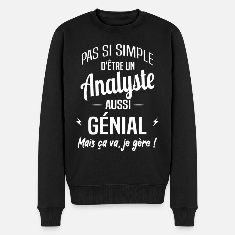 Analyste - Pull Premium bio Homme - noir