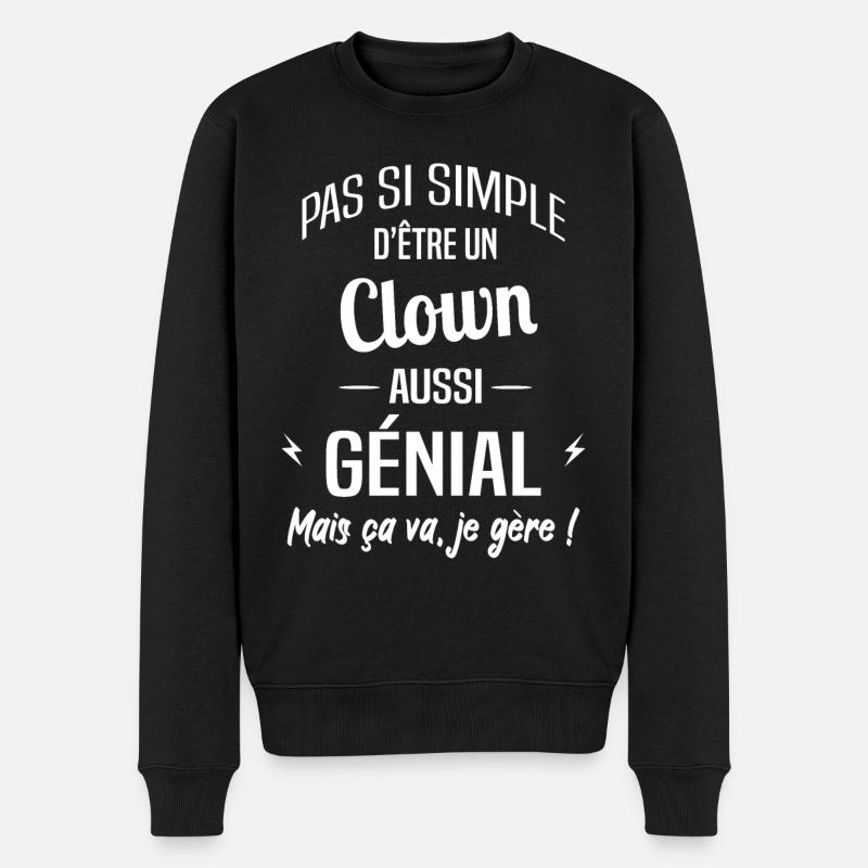 Clown - Pull Premium bio Homme - noir