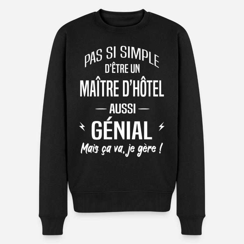 Maître d'hôtel - Pull Premium bio Homme - noir