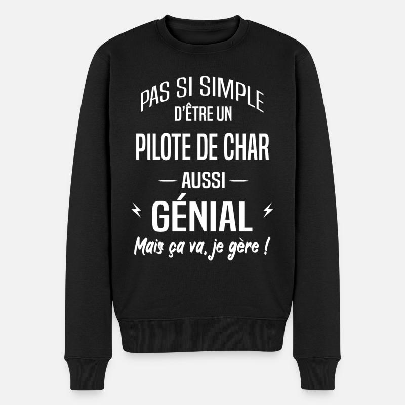 Pilote de char - Pull Premium bio Homme - noir