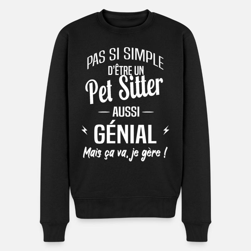 Pet Sitter - Pull Premium bio Homme - noir