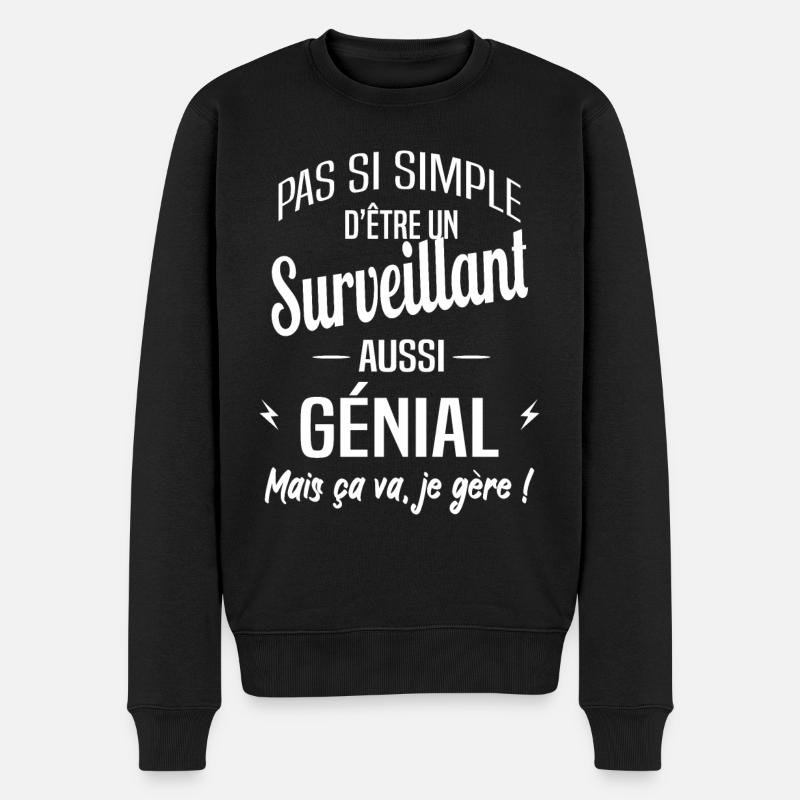 Surveillant - Pull Premium bio Homme - noir