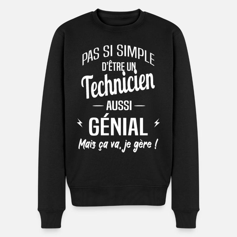 Technicien - Pull Premium bio Homme - noir