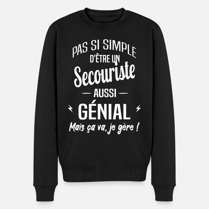 Secouriste - Pull Premium bio Homme - noir