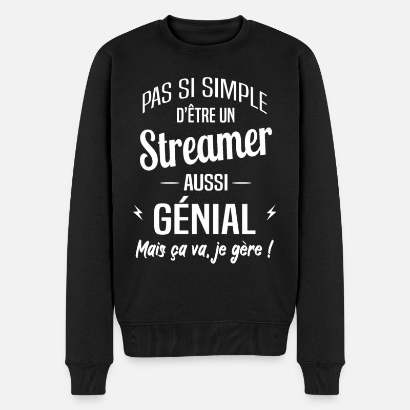 Streamer - Pull Premium bio Homme - noir