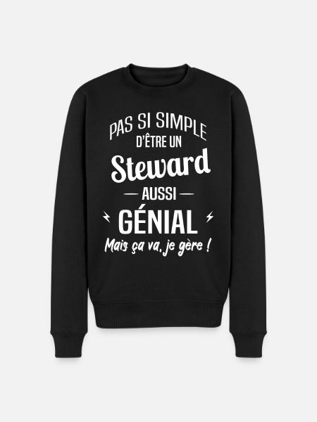Steward - Pull Premium bio Homme - noir