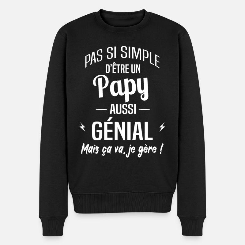 Papy - Pull Premium bio Homme - noir
