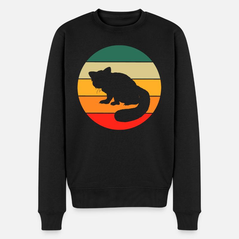 Retro Roter Panda - Männer Premium Bio Pullover - Schwarz